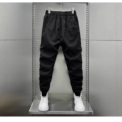 Men's Quick-Drying Solid Color Sports Pants - Ankle-Tied Casual Fit - Buy Center US
