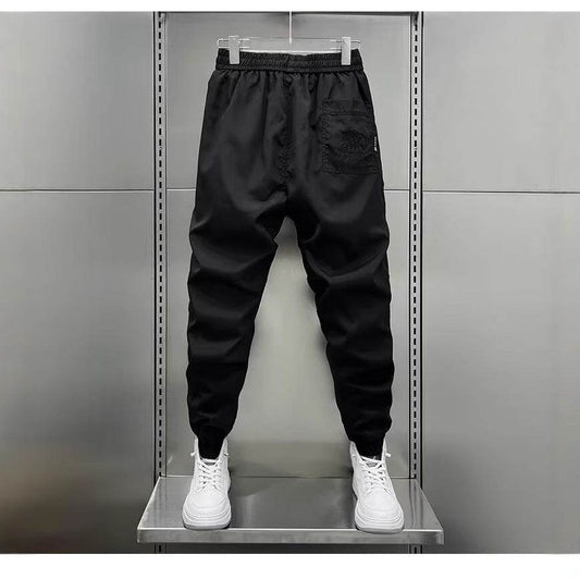 Men's Quick-Drying Solid Color Sports Pants - Ankle-Tied Casual Fit - Buy Center US