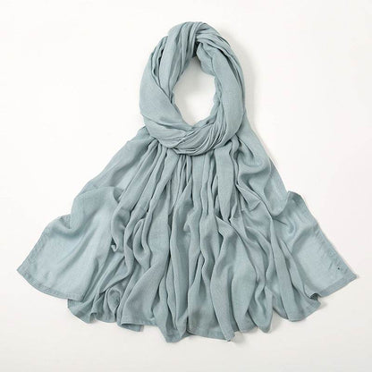 Lightweight Solid Color Rayon Scarf - Breathable & Versatile for Summer - Buy Center US