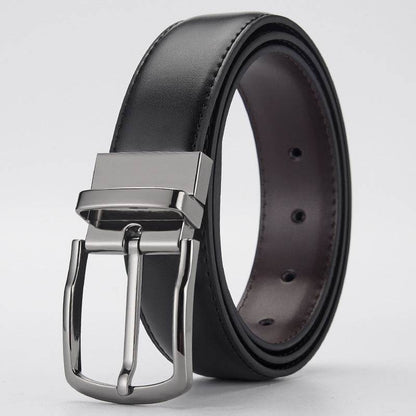 Buycenter Men's Leather Business Belt - Pin Buckle, Stylish Rotation Design - Buy Center US