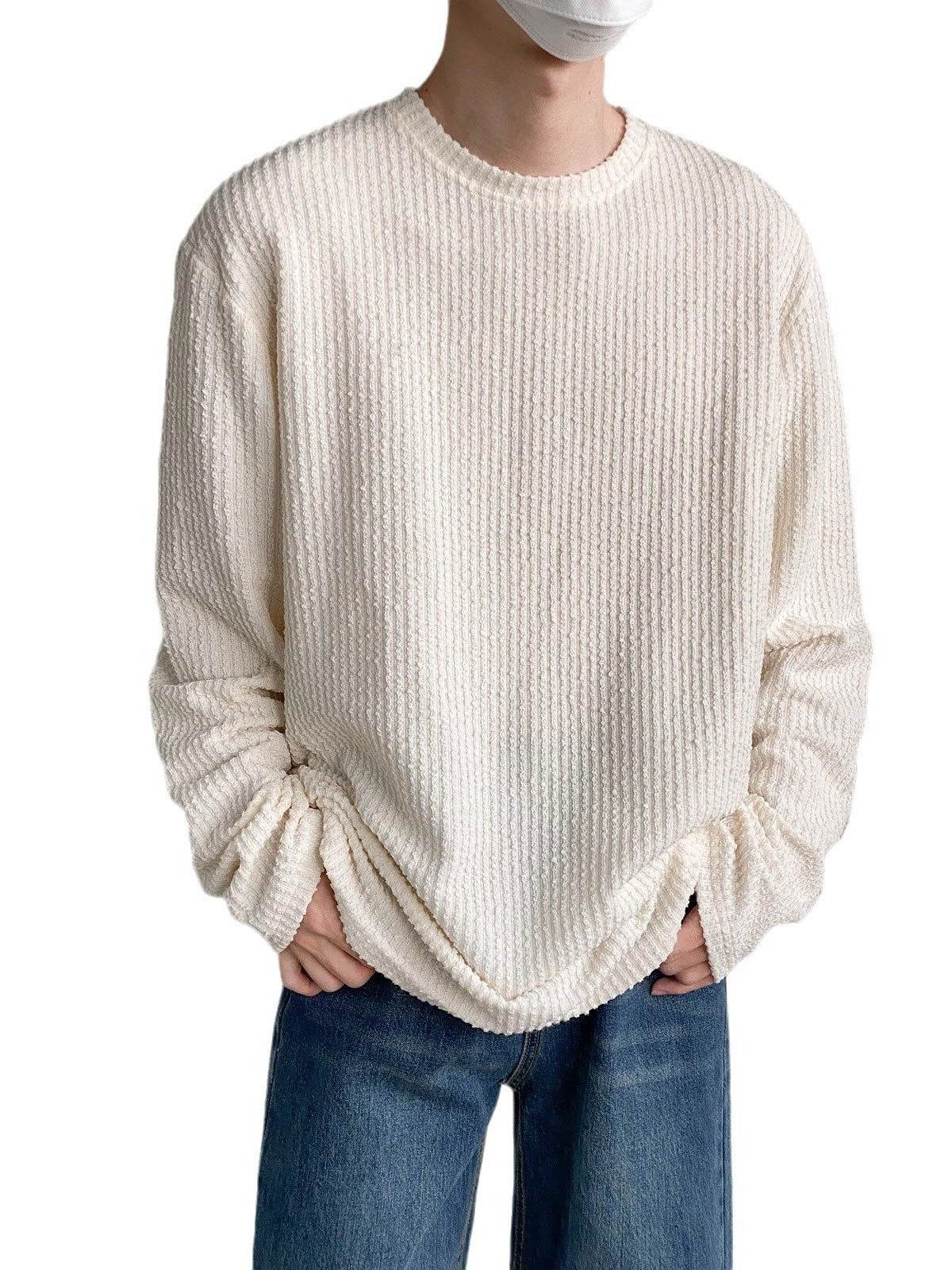 Men's Autumn Loose Casual Shirt - Versatile Pullover in Solid Colors - Buy Center US