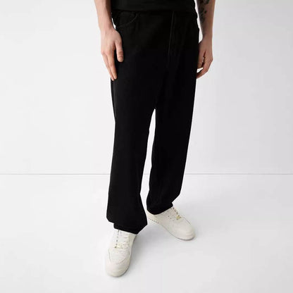 Buycenter Men's Straight Jeans - Casual High Waist Trousers for Youth - Buy Center US