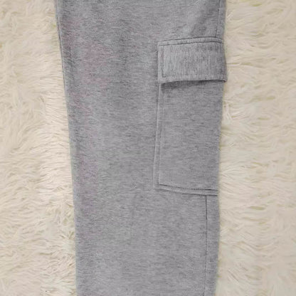 Casual Thickened Drawstring Pile Pants - Urban Style in Light Gray, Black - Buy Center US