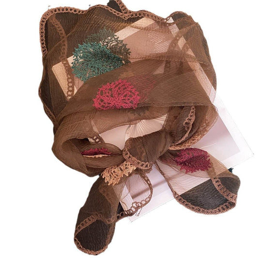 Women's Korean-Style Embroidered Scarf - All-Matching Spring Fashion - Buy Center US