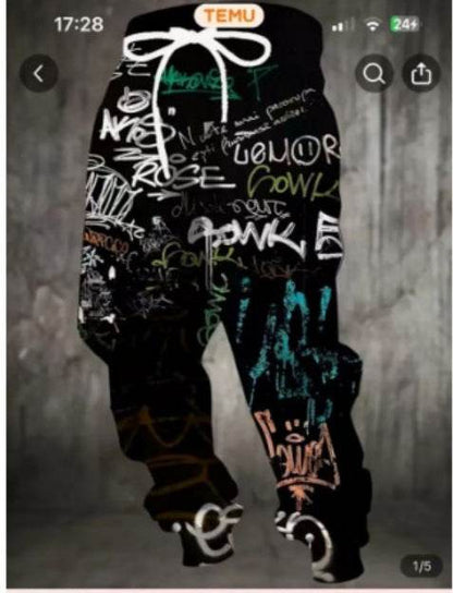 Colorful Men's Casual Sweatpants - Stylish Printed Trousers for All Sizes - Buy Center US