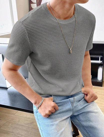Men's Casual Short Sleeve T-Shirt - Loose Fit, Solid Colors Available - Buy Center US