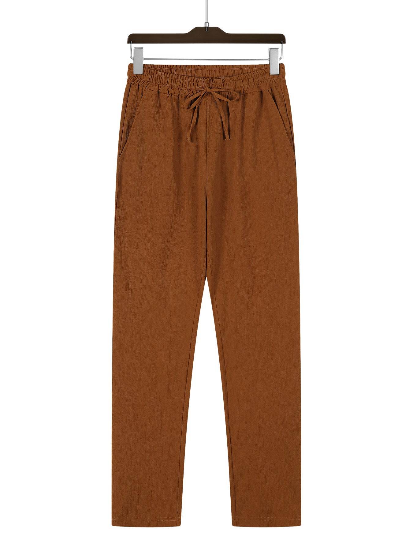 Casual Loose Pants for Men - Micro-Elastic Mid Waist in Solid Colors - Buy Center US
