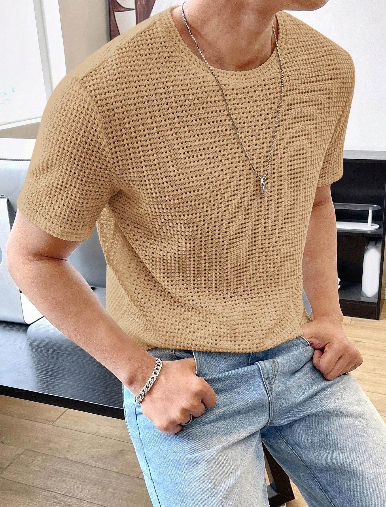 Men's Casual Short Sleeve T-Shirt - Loose Fit, Solid Colors Available - Buy Center US