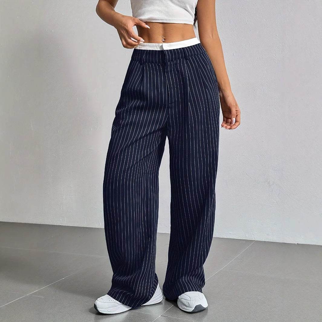 Casual Loose Straight-Leg Pants - High Waist, Multiple Colors Available - Buy Center US