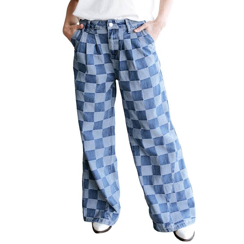Loose High Waist Wide-Leg Casual Pants for Women - Light Blue Style - Buy Center US