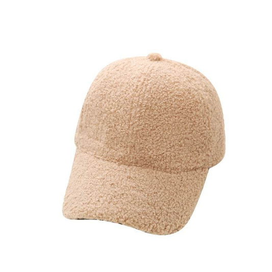 Korean Style Lambswool Baseball Cap for Women - Summer Solid Color - Buy Center US