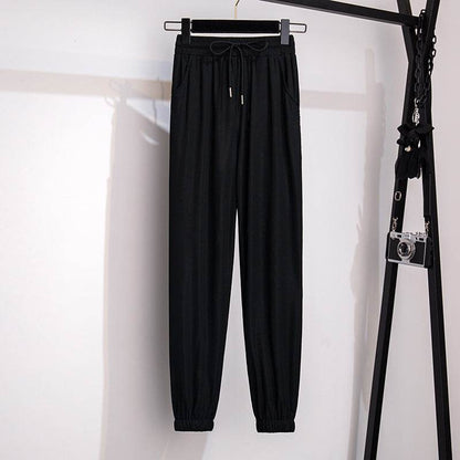 High Waist Loose Cropped Leggings for Women - Ice Silk Comfort Fit - Buy Center US