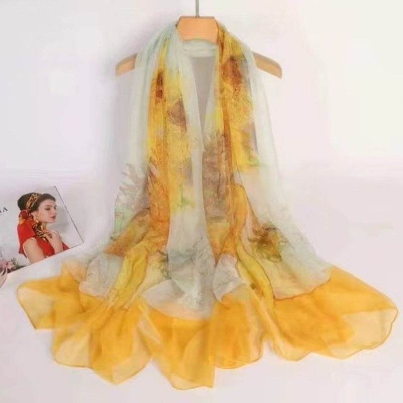 Fashionable Yourou Yarn Rose Scarf for Women - Stylish 135x180cm Design - Buy Center US
