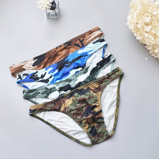 Buycenter Men's Camouflage Briefs - Quick Dry, Low Waist, Four Colors - Buy Center US