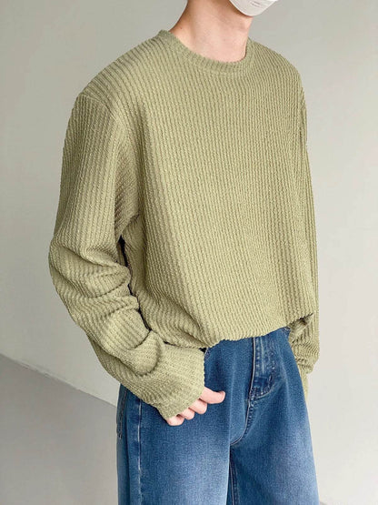 Men's Autumn Loose Casual Shirt - Versatile Pullover in Solid Colors - Buy Center US