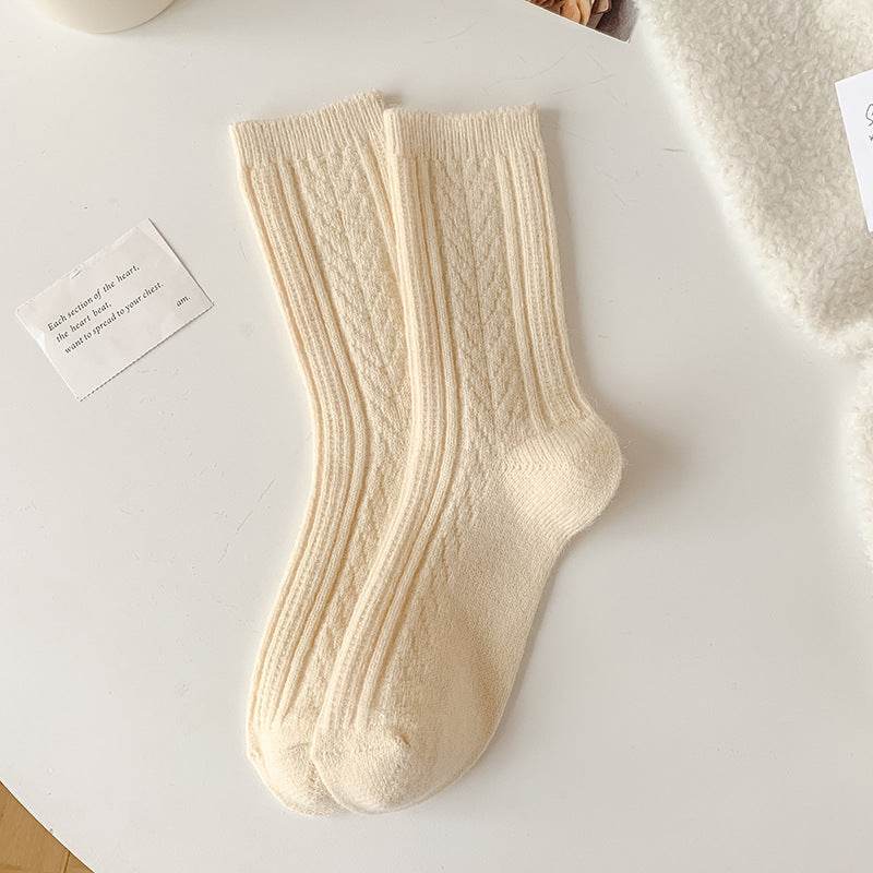 Milky White Twist Wool Socks for Children - Comfortable and Stylish - Buy Center US