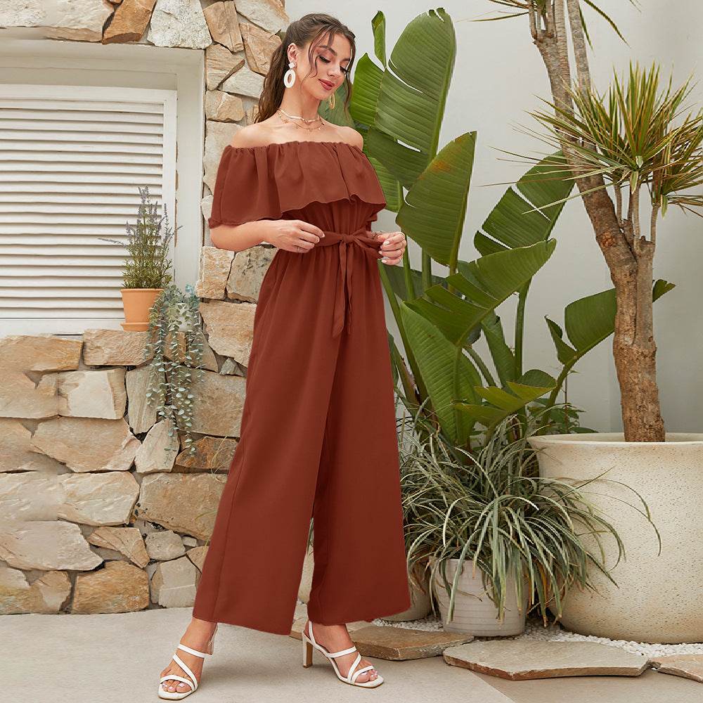 Women's Cropped Lace-up Wide-leg Pants - Stylish and Comfortable Fit - Buy Center US