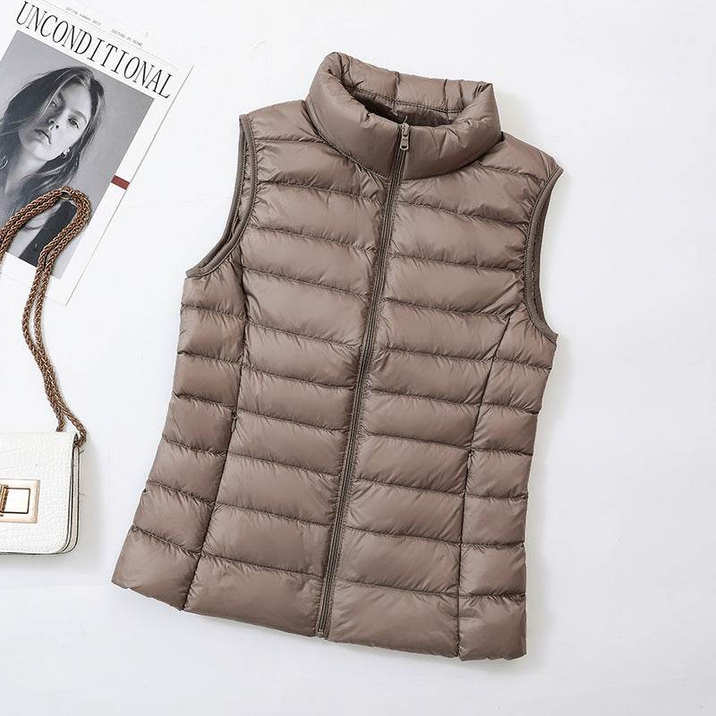 Buycenter Men's & Women's Lightweight Vest Coat - Stand Collar, Zipper Pockets - Buy Center US