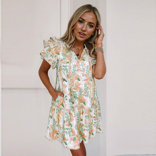 Personalized Floral Print Dress for Women - High Waist, Stylish Design - Buy Center US