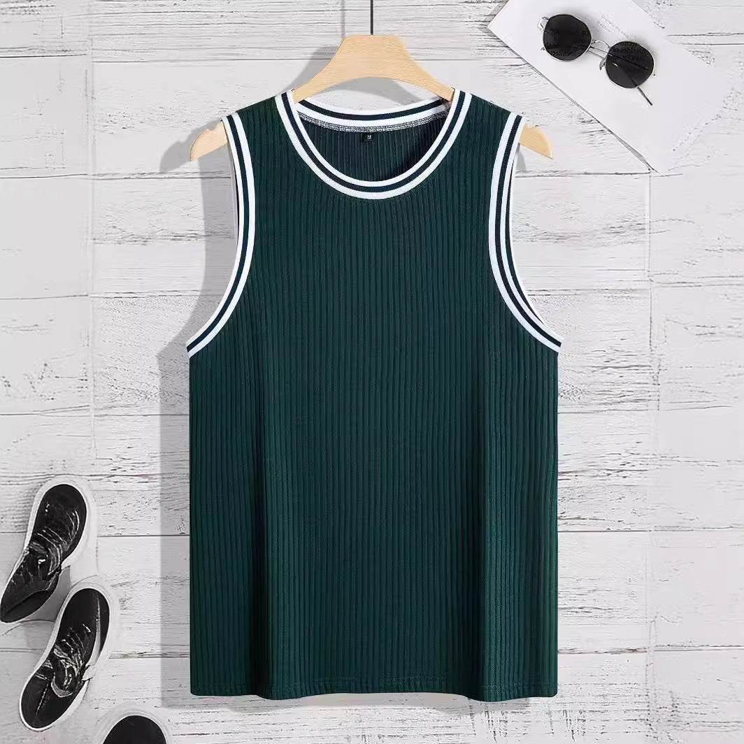 Knitted Vertical Stripes Fitness Vest - Slim-Fitting Sports Apparel - Buy Center US