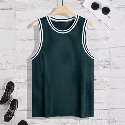 Knitted Vertical Stripes Fitness Vest - Slim-Fitting Sports Apparel - Buy Center US