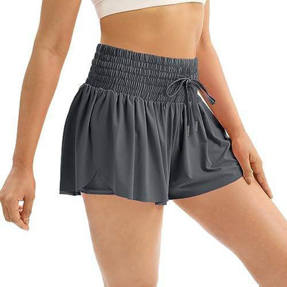 Women's High Waist Sports Shorts - Elegant Solid Colors, Casual Style - Buy Center US
