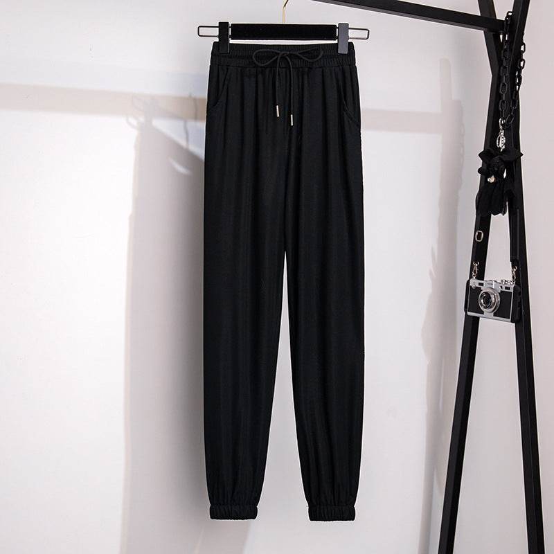 High Waist Loose Cropped Leggings for Women - Ice Silk Comfort Fit - Buy Center US