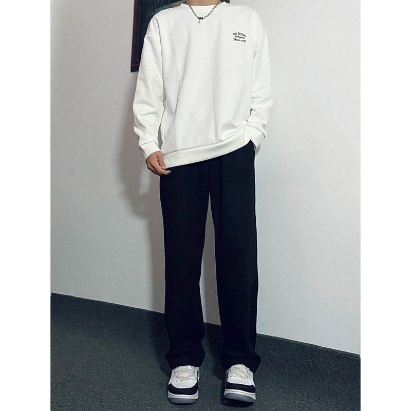 Men's Simple Straight Sports Pants - Black & Gray Cotton Trousers - Buy Center US