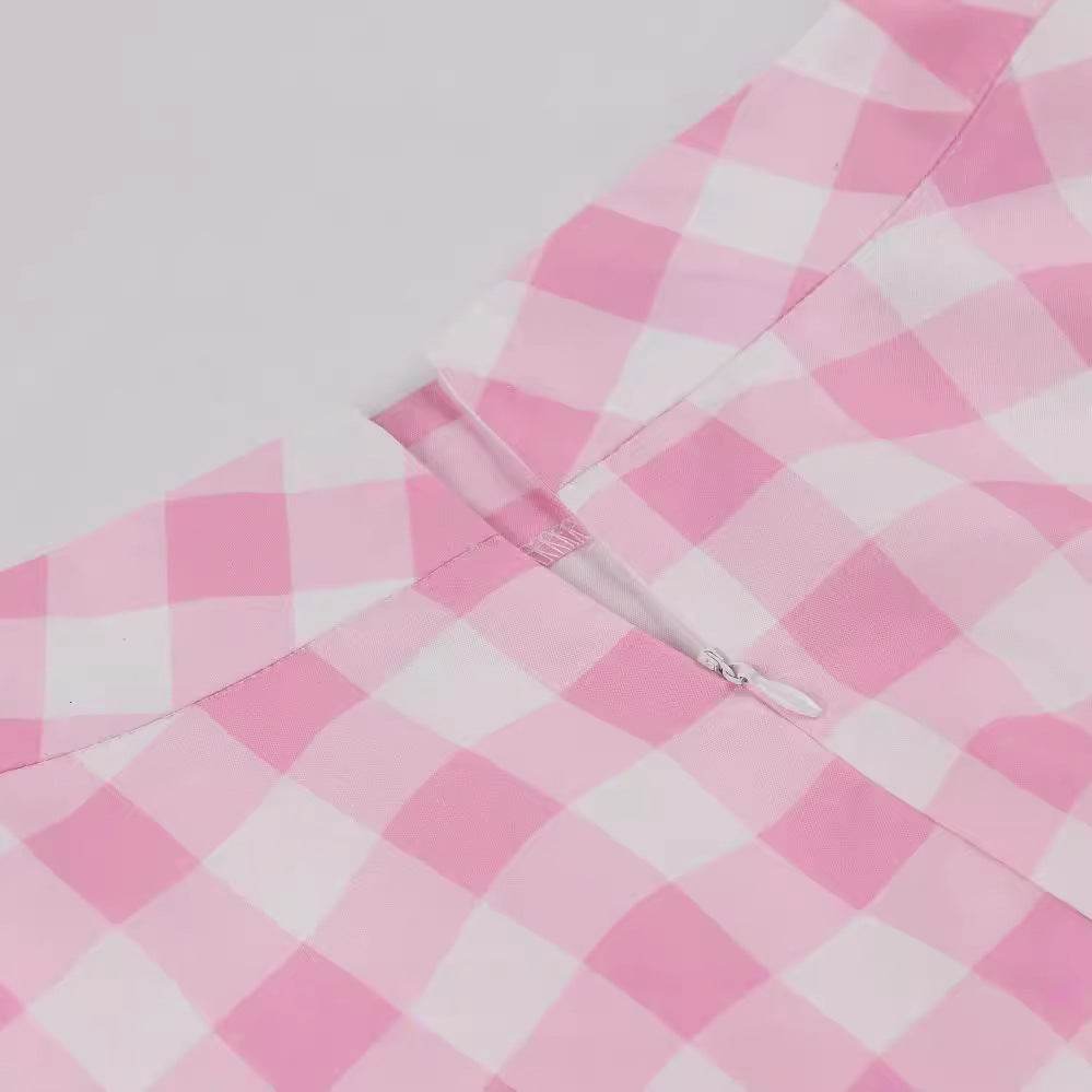 Plus Size Plaid A-Line Skirt - High Waist, Mid-Length for Women - Buy Center US