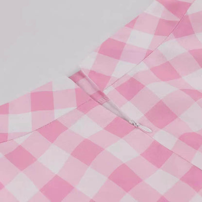 Plus Size Plaid A-Line Skirt - High Waist, Mid-Length for Women - Buy Center US