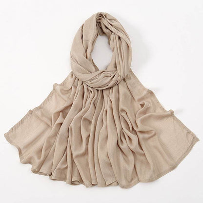 Lightweight Solid Color Rayon Scarf - Breathable & Versatile for Summer - Buy Center US