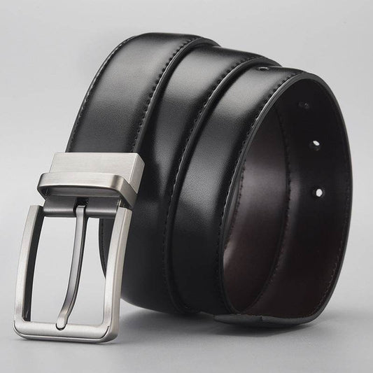Buycenter Men's Leather Business Belt - Pin Buckle, Stylish Rotation Design - Buy Center US