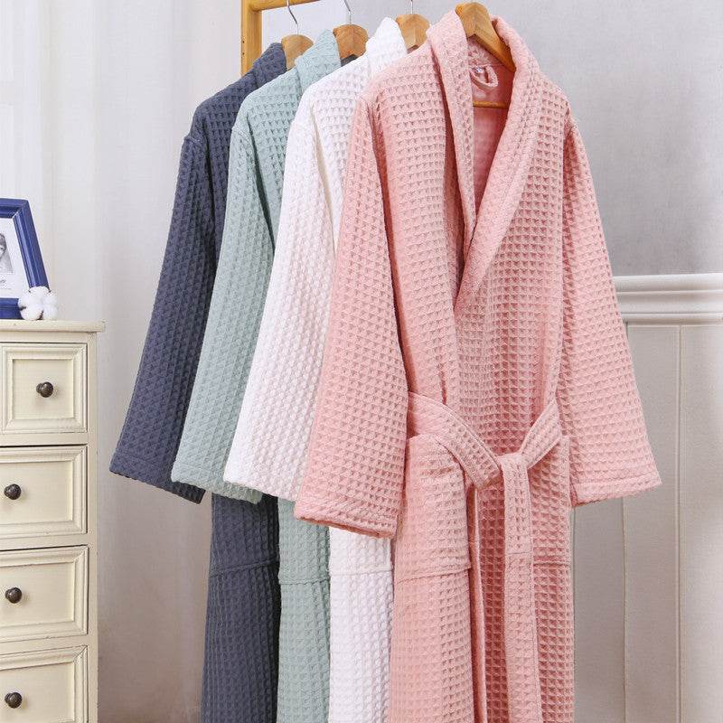 Buycenter Unisex Cotton Waffle Robe - Thickened, Cozy for Autumn - Buy Center US