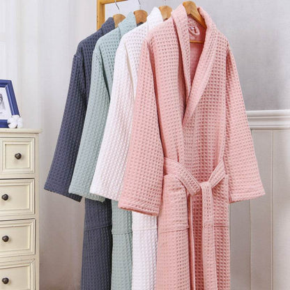Buycenter Unisex Cotton Waffle Robe - Thickened, Cozy for Autumn - Buy Center US