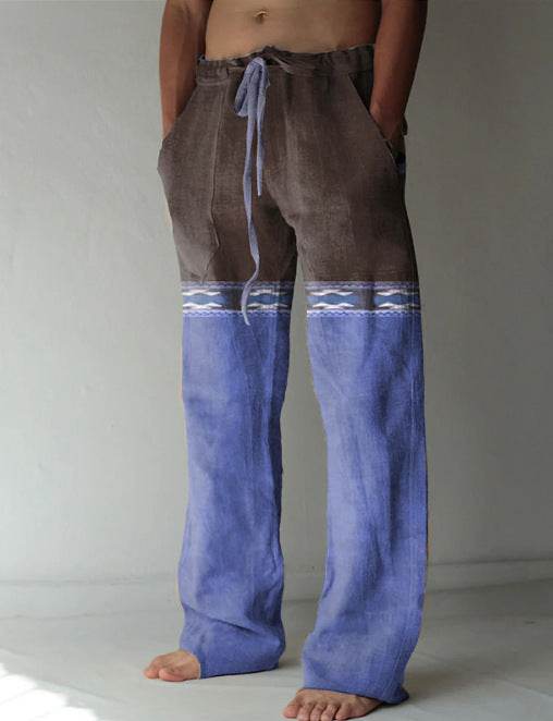 Men's Loose Casual Linen Pants - Printed, Comfortable, Available in Sizes S-6XL - Buy Center US