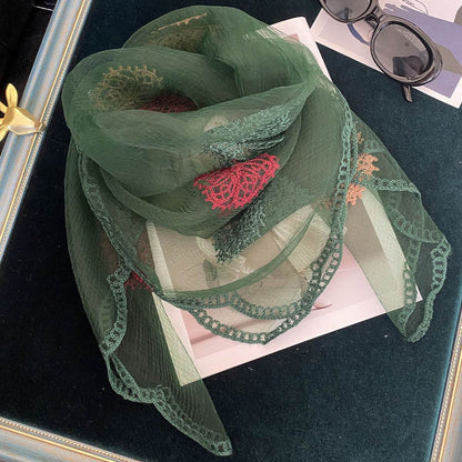 Women's Korean-Style Embroidered Scarf - All-Matching Spring Fashion - Buy Center US
