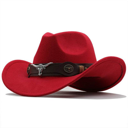 Fashion Woolen Western Denim Top Hat - Sun Protection, Multiple Colors - Buy Center US