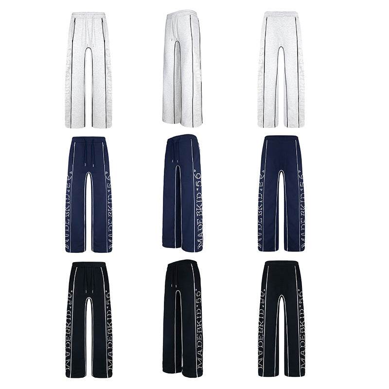 Casual Loose Hot Diamond Letter Stripes Sports Pants for Men - Buy Center US