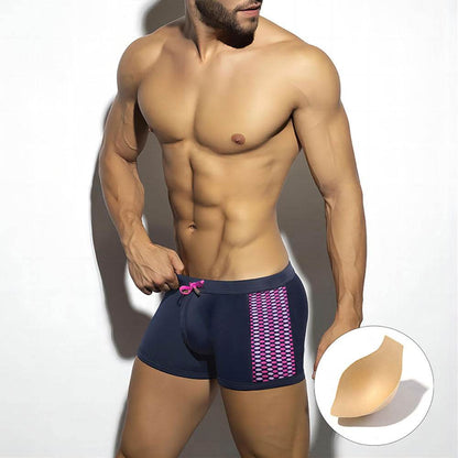 Buycenter Men's Polka Dot Swimming Trunks - Cup Included, Fitness Ready - Buy Center US