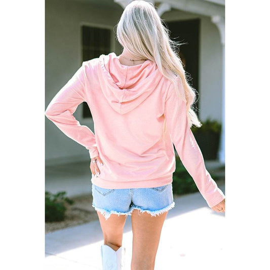 Women's Hooded Pullover - Personalized Cow Print Sweater in Pink - Buy Center US