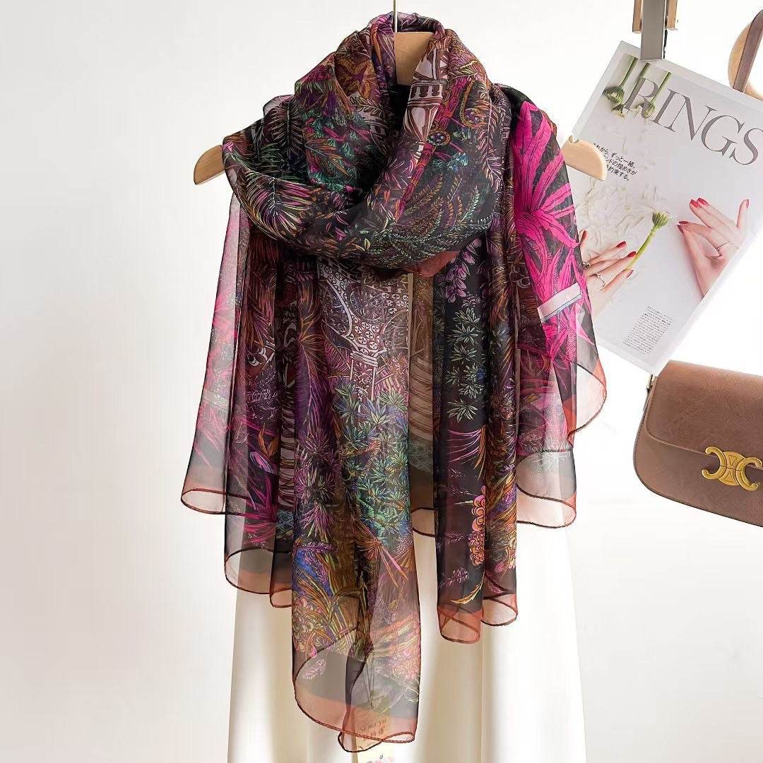 Women's Long Printed Anti-DDoS Scarf - Stylish & Ethnic Design - Buy Center US