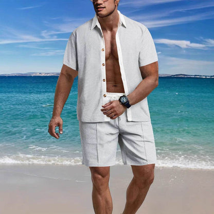 Buycenter Men's Casual Vacation Shirt & Shorts Set - Summer Sports Style - Buy Center US