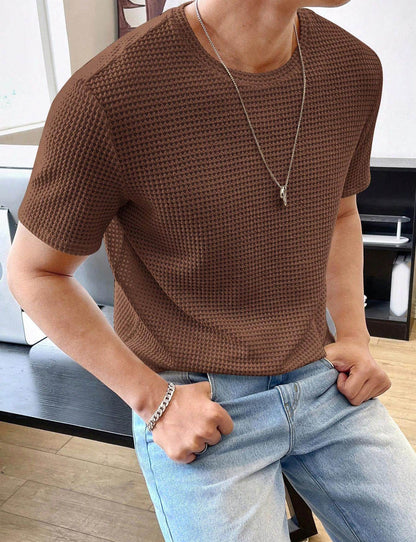 Men's Casual Short Sleeve T-Shirt - Loose Fit, Solid Colors Available - Buy Center US