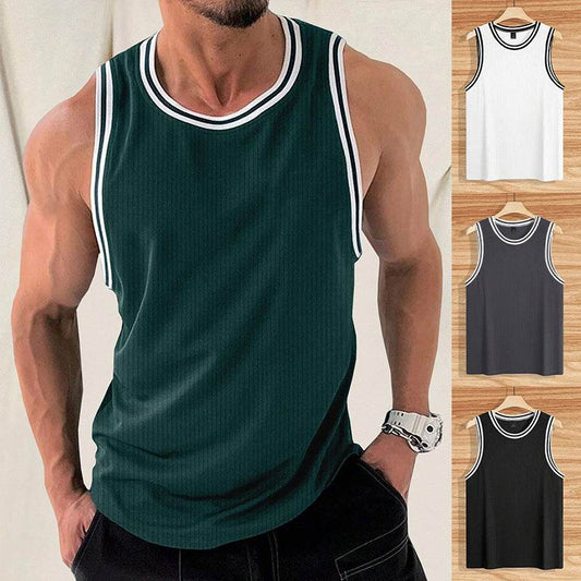 Knitted Vertical Stripes Fitness Vest - Slim-Fitting Sports Apparel - Buy Center US