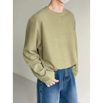 Men's Autumn Loose Casual Shirt - Versatile Pullover in Solid Colors - Buy Center US