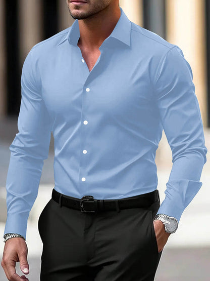 Buycenter Men's Slim Fit Long Sleeve Shirt - Stylish Business Casual Wear - Buy Center US