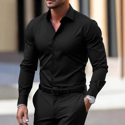 Buycenter Men's Slim Fit Long Sleeve Shirt - Stylish Business Casual Wear - Buy Center US
