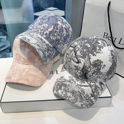All-Matching Printed Peaked Cap - Adjustable Cotton Baseball Hat for Sun Protection - Buy Center US