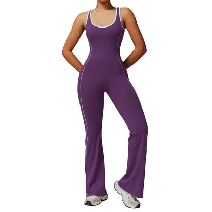 European & American Hollow Beauty Back Jumpsuit - Stylish Yoga Dance Wear - Buy Center US