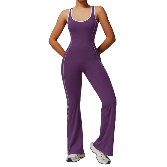 European & American Hollow Beauty Back Jumpsuit - Stylish Yoga Dance Wear - Buy Center US